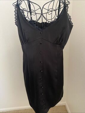 Studio 19 Black Slip Dress with Lace